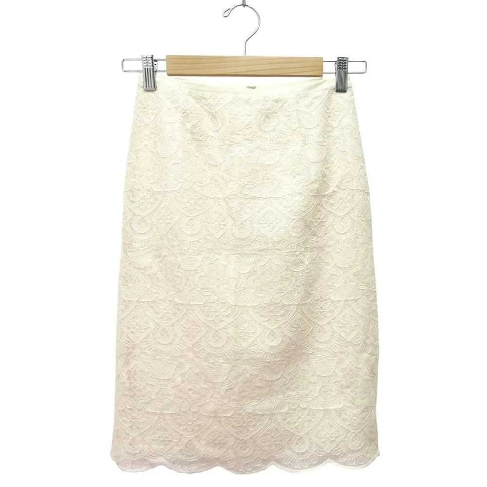Tory Burch Aurelia Lace Top & Debra Skirt Set Cream Ivory Size 0 Matching Outfit
